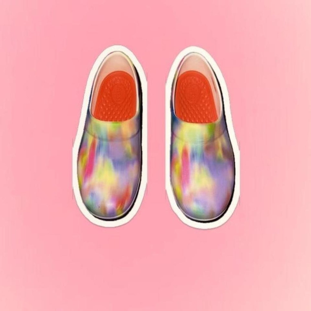 Crocs Work Neria Pro II literide rainbow no slip tie dye clog nurse medical